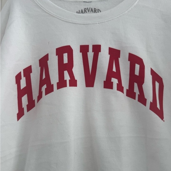 Harvard University Unisex White with Arched Red Logo Sweatshirt Sz Large - Picture 5 of 6